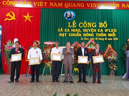 Lễ công bố xã Ea Hiao, huyện Ea H’Leo đạt chuẩn nông thôn mới