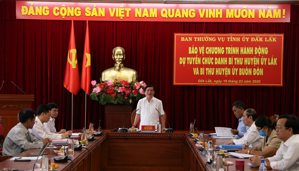 Công bố kết quả bảo vệ chương trình hành động đối với chức danh Bí thư Huyện ủy Lắk và Bí thư Huyện ủy Buôn Đôn