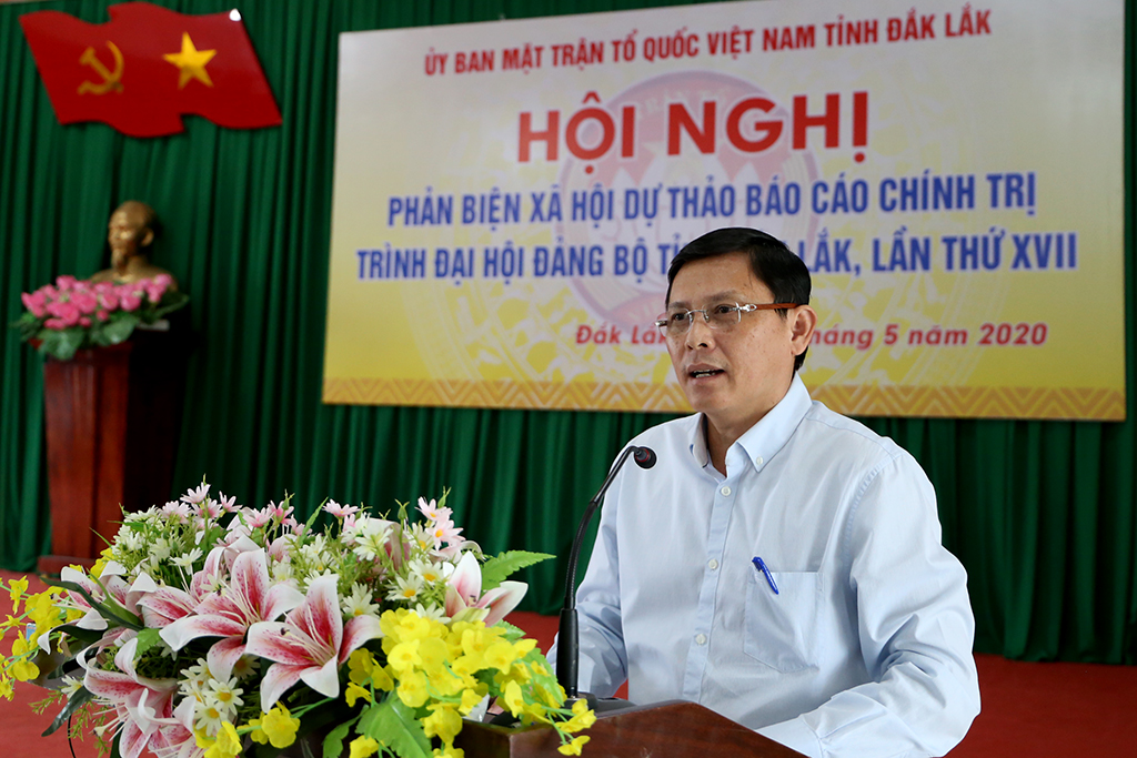 Hội nghị phản biện xã hội Dự thảo báo cáo chính trị trình Đại hội Đảng bộ tỉnh lần thứ XVII