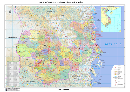 Bản đồ hành chính tỉnh Đắk Lắk